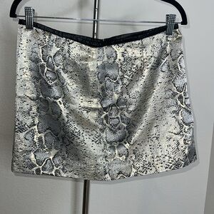 Sanctuary Metallic Snakeskin Print Mini Skirt